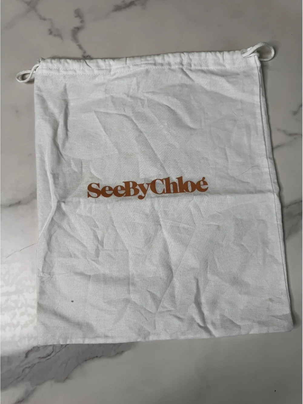 See By Chloe Dust Bag 13X11 White Drawstring